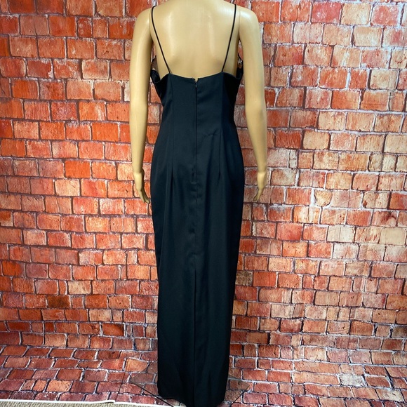 Vintage Black Empire Waist Spaghettini Strap Gown - Picture 6 of 11
